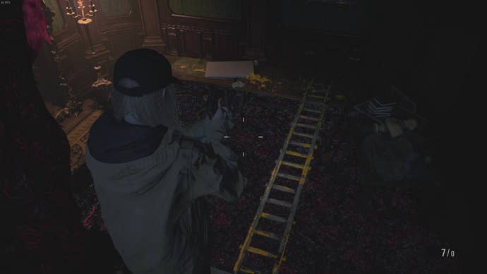 Rose Winters platforms across the Arelier room in Resident Evil Village's Shadows of Rose DLC