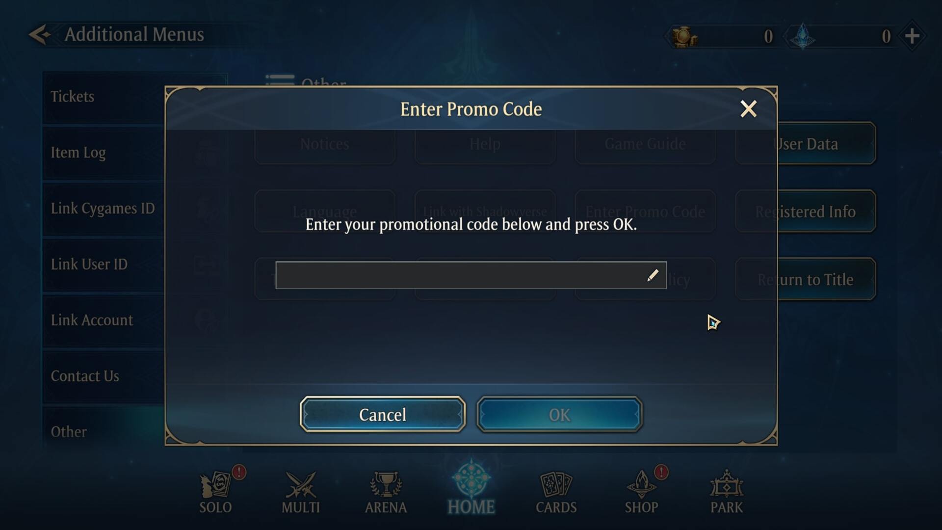 The code redemption screen in Shadowverse: Worlds Beyond is shown - 3