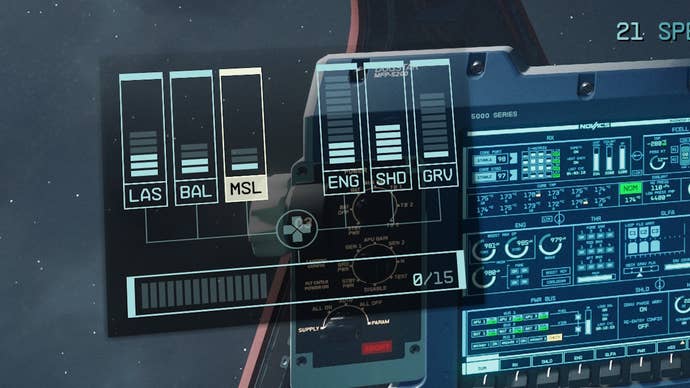 cropped view of the ship power metre