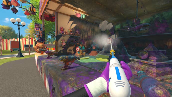 Powerwash Simulator 2 official screenshot showing a toy shooting gallery