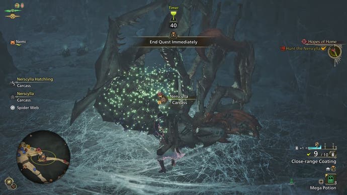 Carving Nerscylla's in Monster Hunter Wilds.