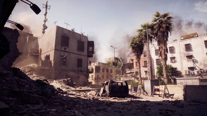 Official Battlefield 6 image showing a bombed out square in Cairo