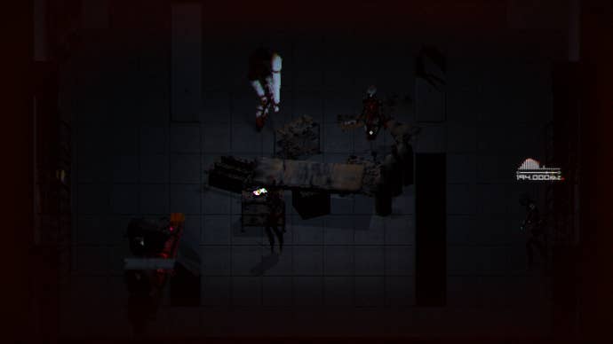 A room in Signalis with enemies, and a small doll item