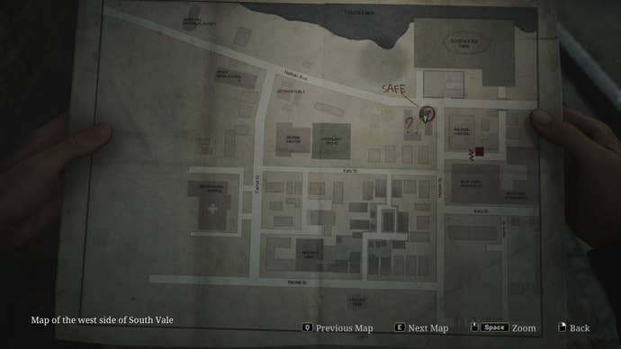 The map of West South Vale is shown in the Silent Hill 2 remake