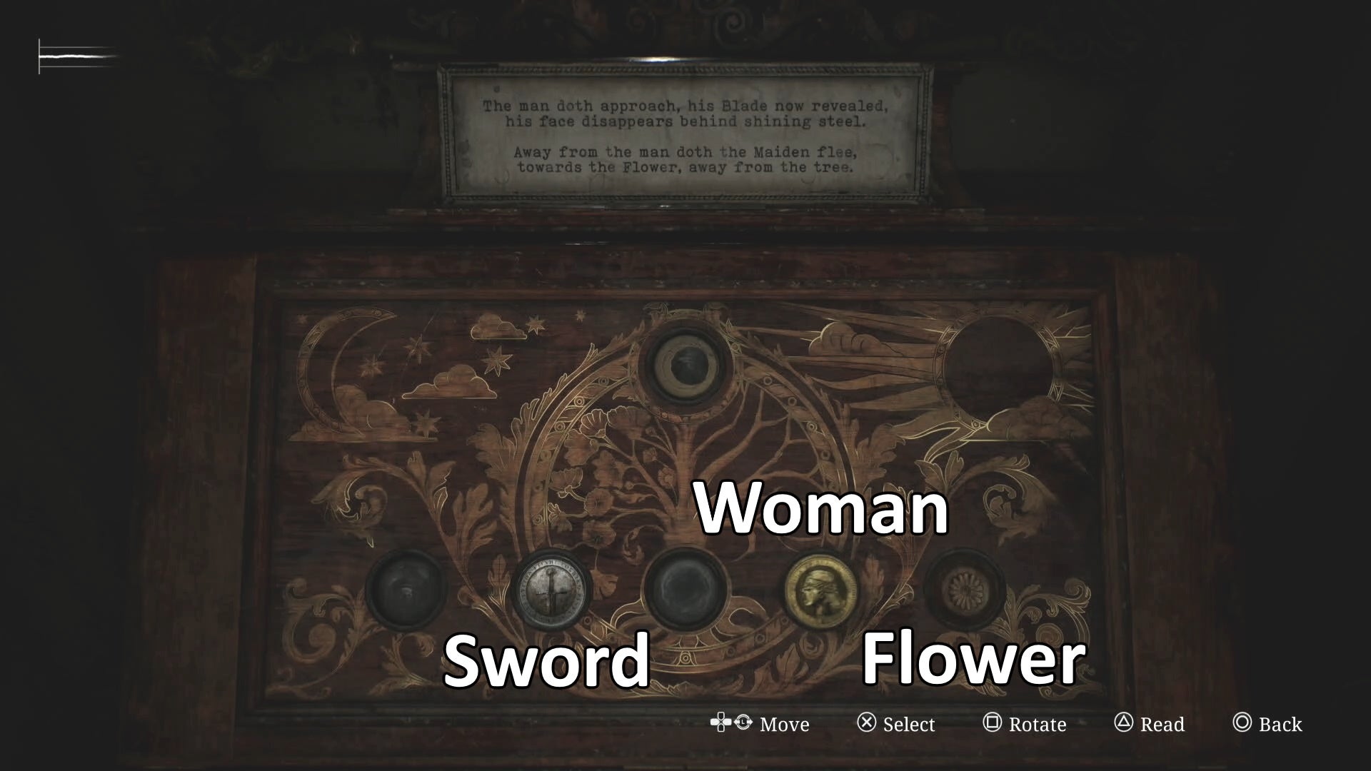 The second puzzle solution for the Coin Cabinet puzzle in Silent Hill 2.