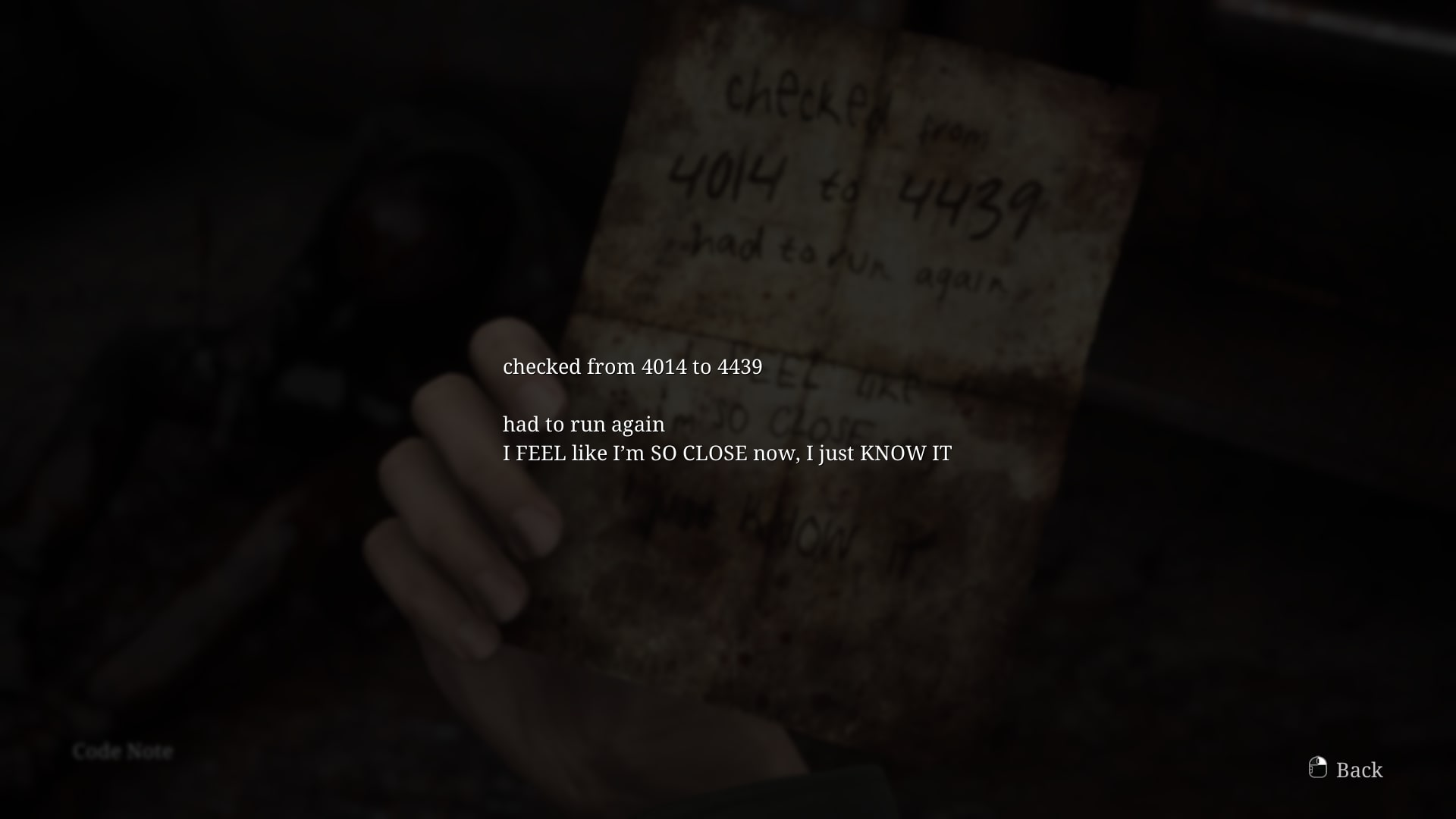 James picks up the Code Note needed for the Grand Market Keypad in the Silent Hill 2 remake - 3