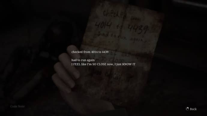 James picks up the Code Note needed for the Grand Market Keypad in the Silent Hill 2 remake