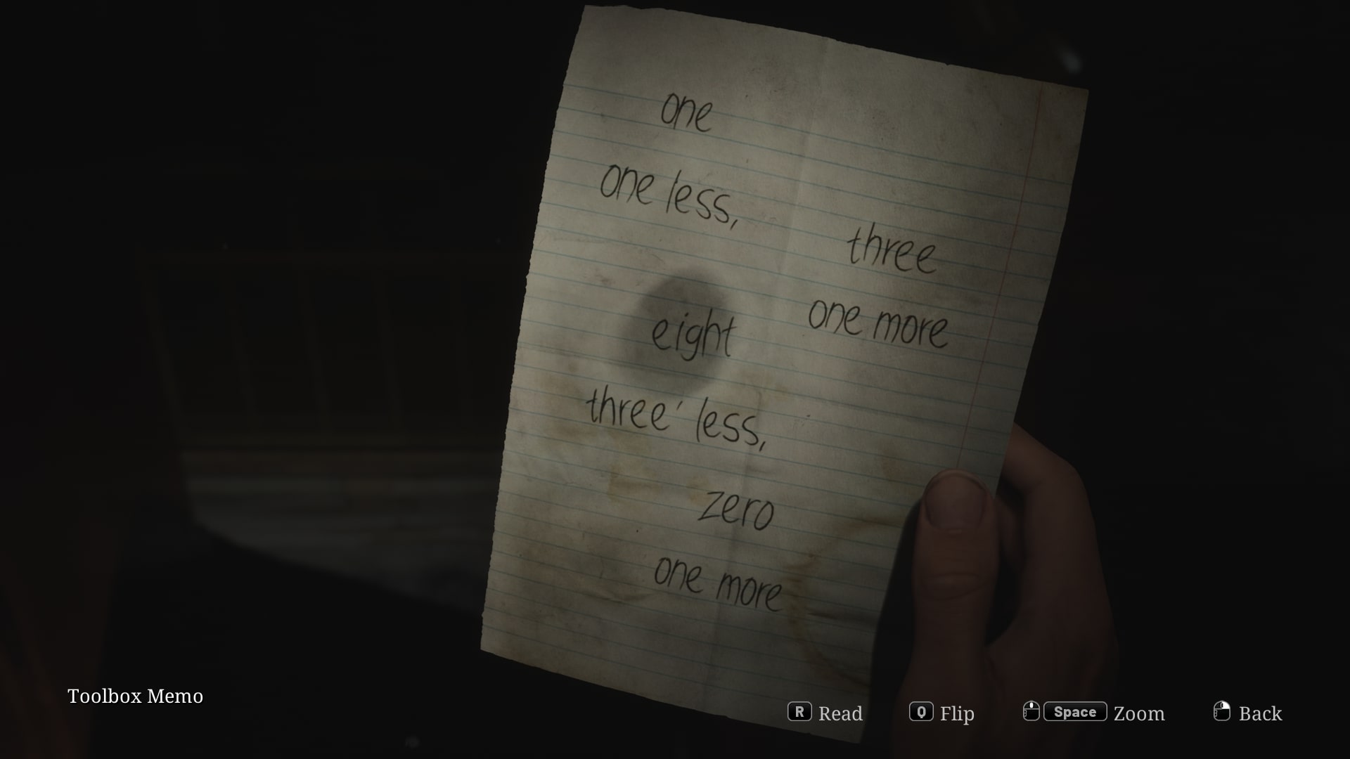 James reads the Tool Box Memo at Jack's Inn in the Silent Hill 2 remake - 4