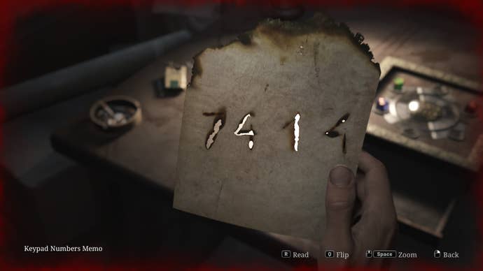 A code burnt into some paper is shown in the Silent Hill 2 remake