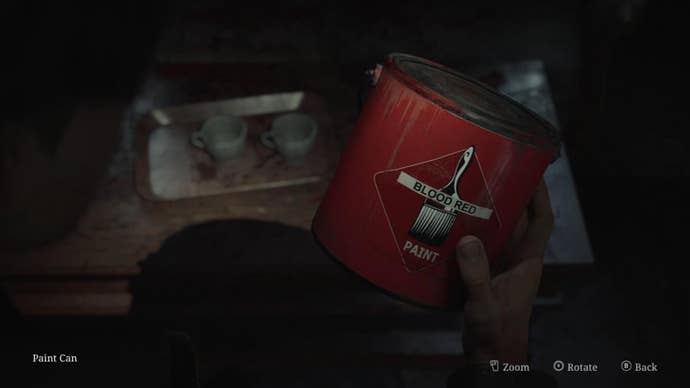 James holds a Red Paint Can in the Silent Hill 2 remake