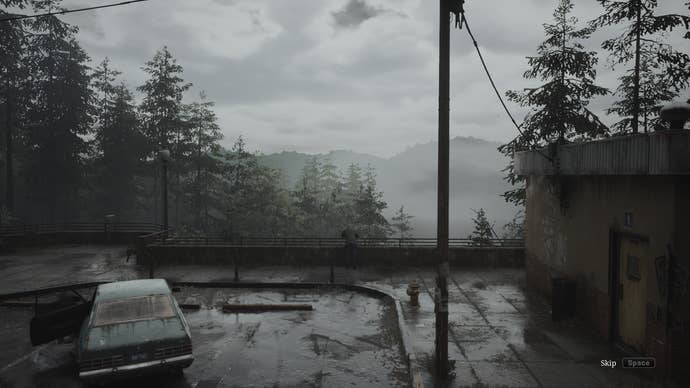 James Sunderland is shown standing at the Observation Deck in the Silent Hill 2 remake