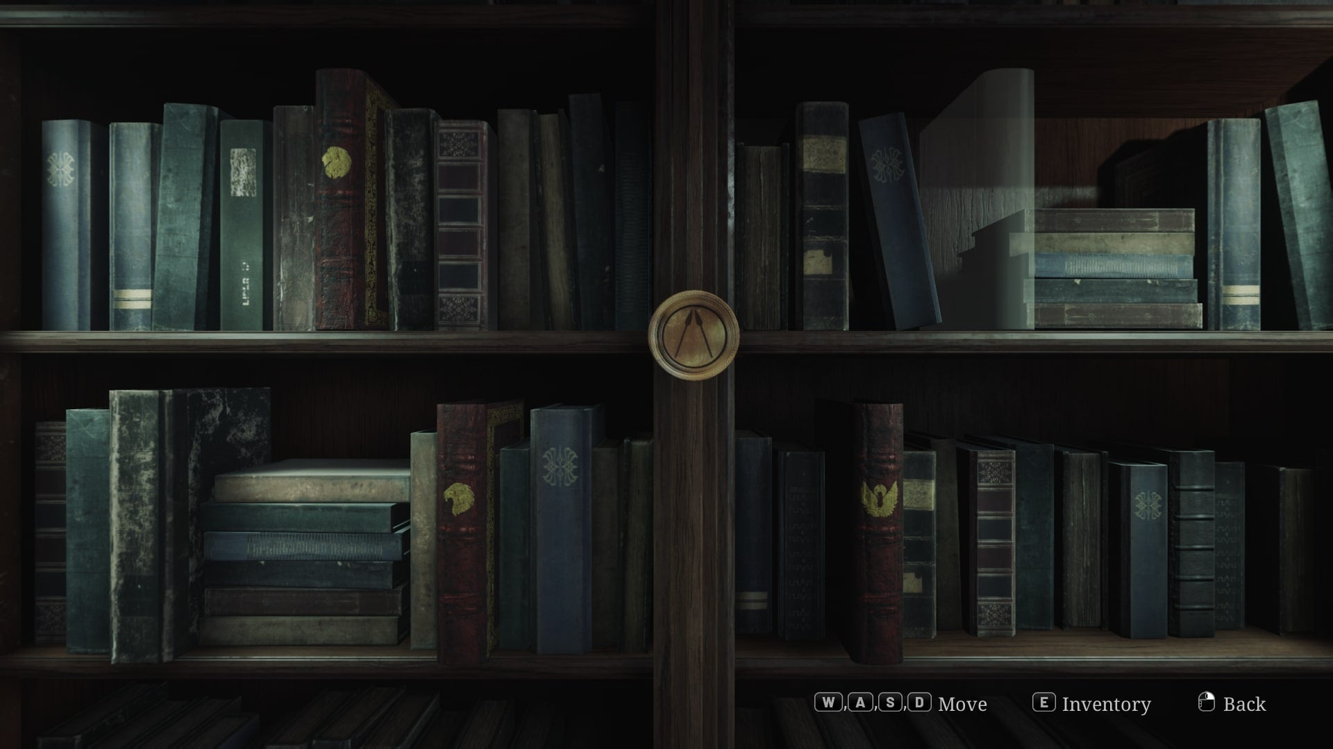 James faces a bookshelf in the Lake View Hotel's Reading Room in the Silent Hill 2 remake - 1