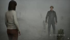 Angela and James are talking in the graveyard in the Silent Hill 2 remake