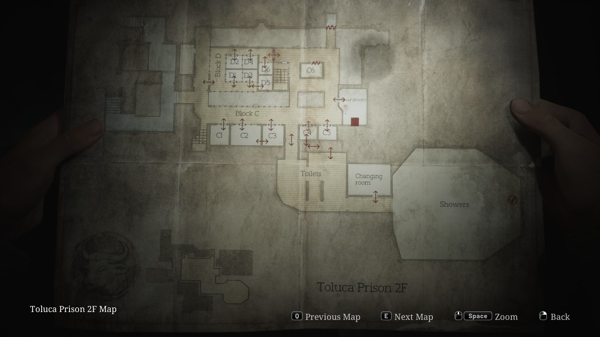 The Toluca Prison 2F map is shown in the Silent Hill 2 remake - 7