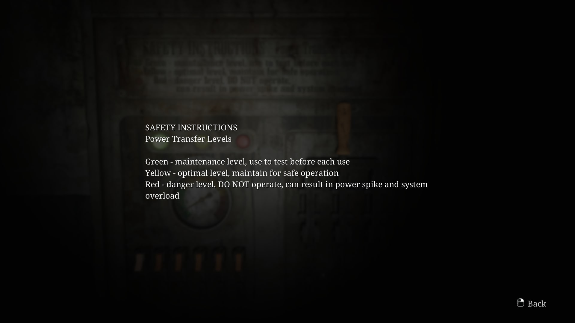 James reads a note beside a fuse box with minimal power in Toluca Prison in the Silent Hill 2 remake - 5