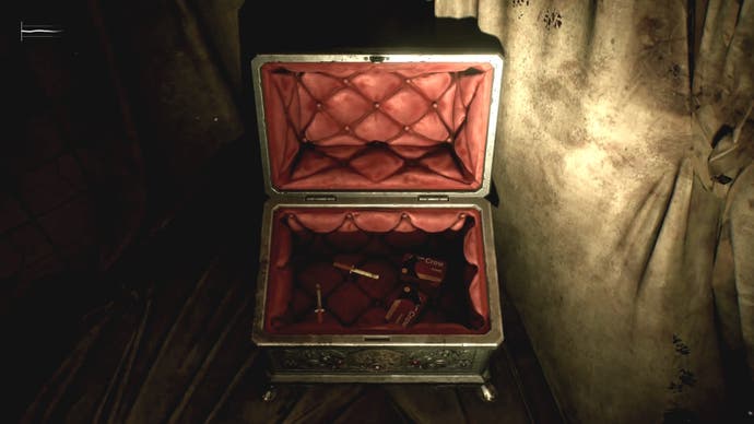 The decorative box opened in Silent Hill 2, showing shotgun ammo and syringes.