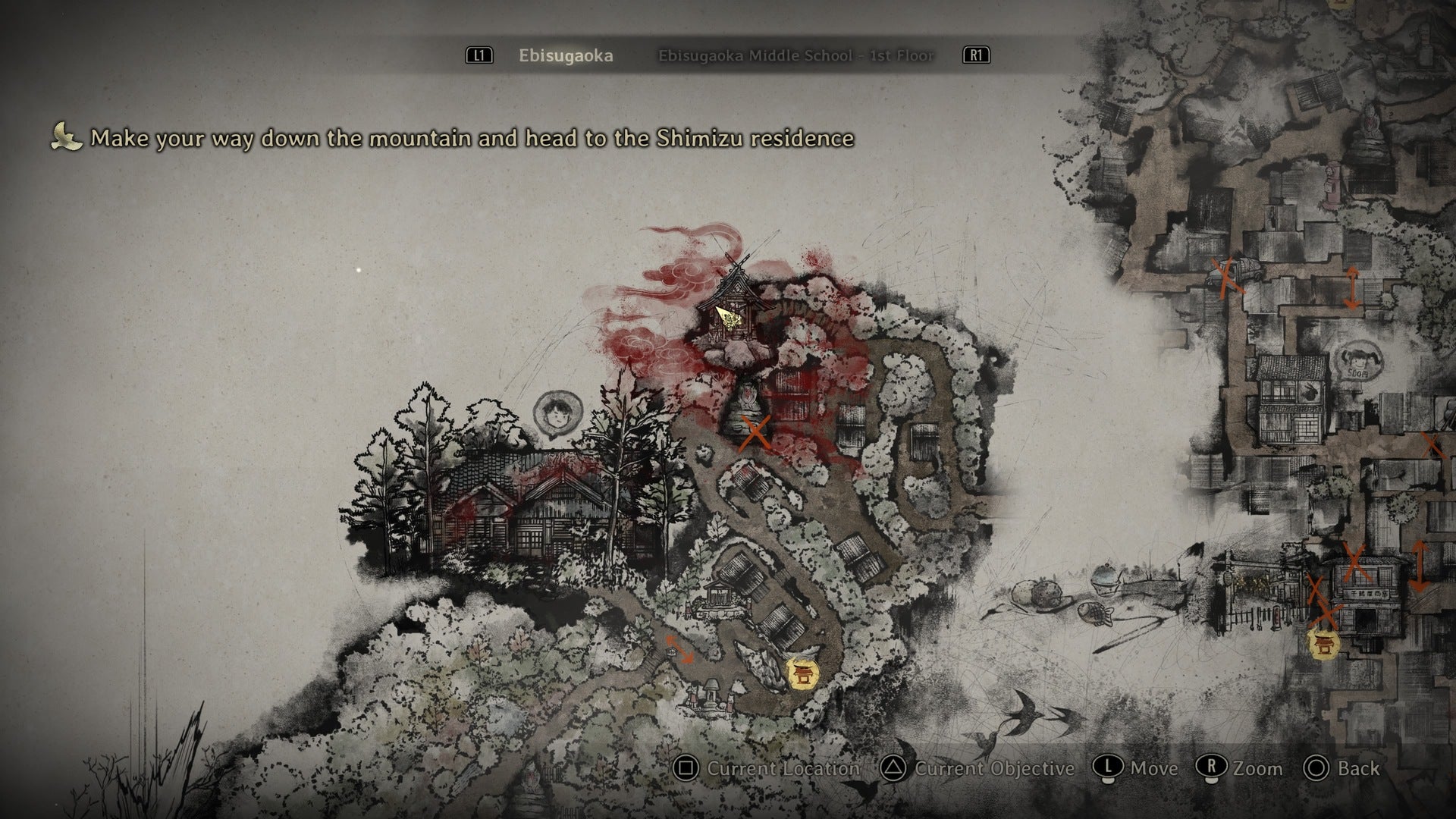 The location of the Sugisato Shrine is shown on the map in Silent Hill f