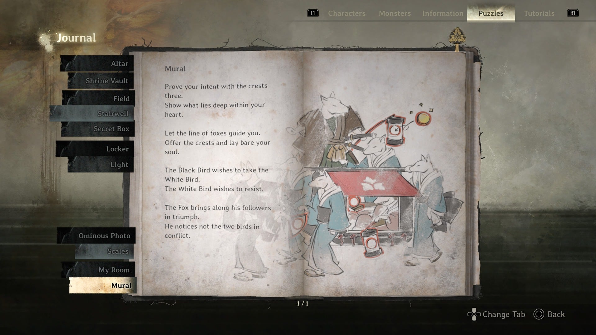 The Mural puzzle is shown in the journal in Silent Hill f