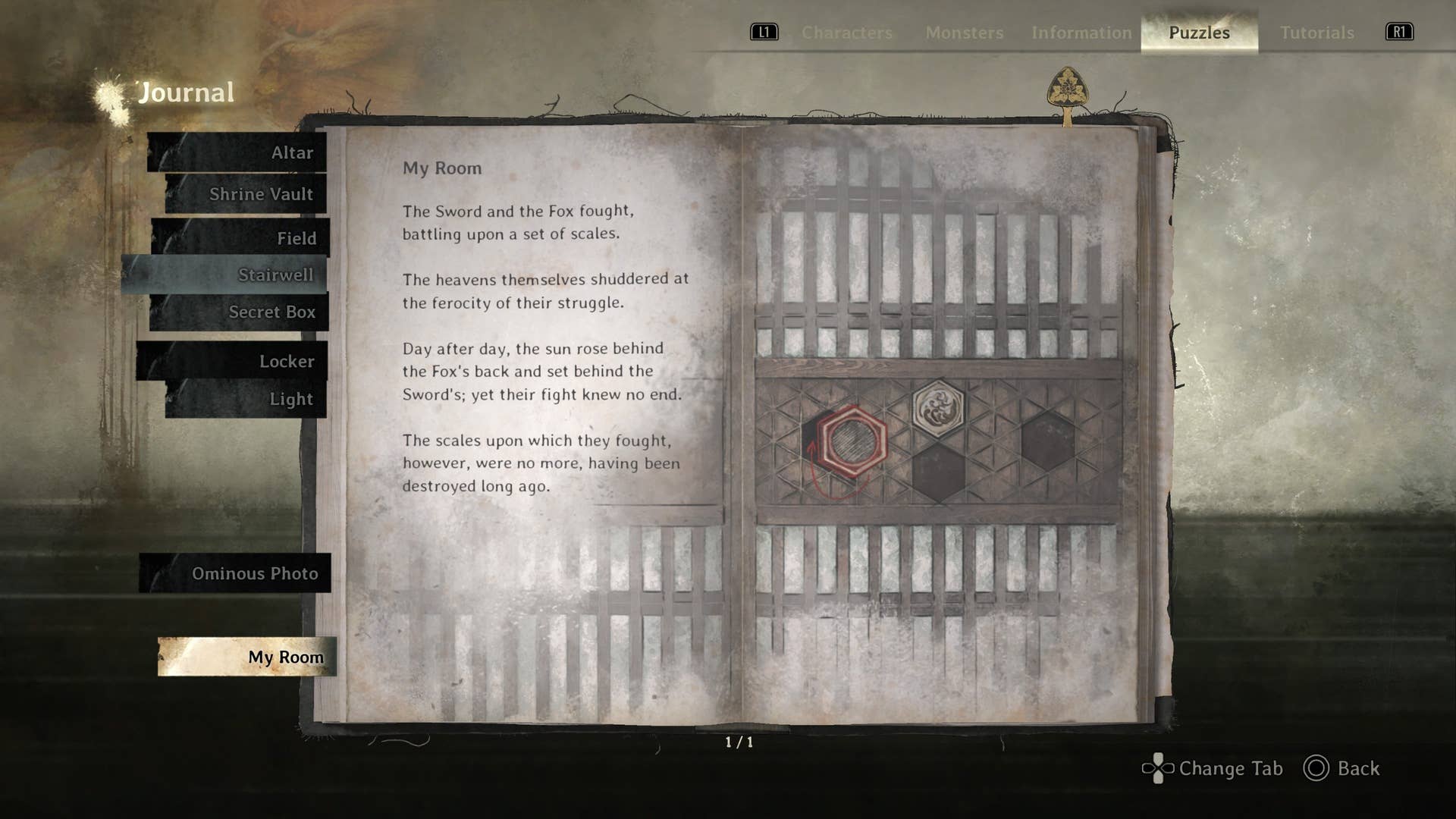 O quebra -cabeça do meu quarto é mostrado no diário de Hinako em Silent Hill F