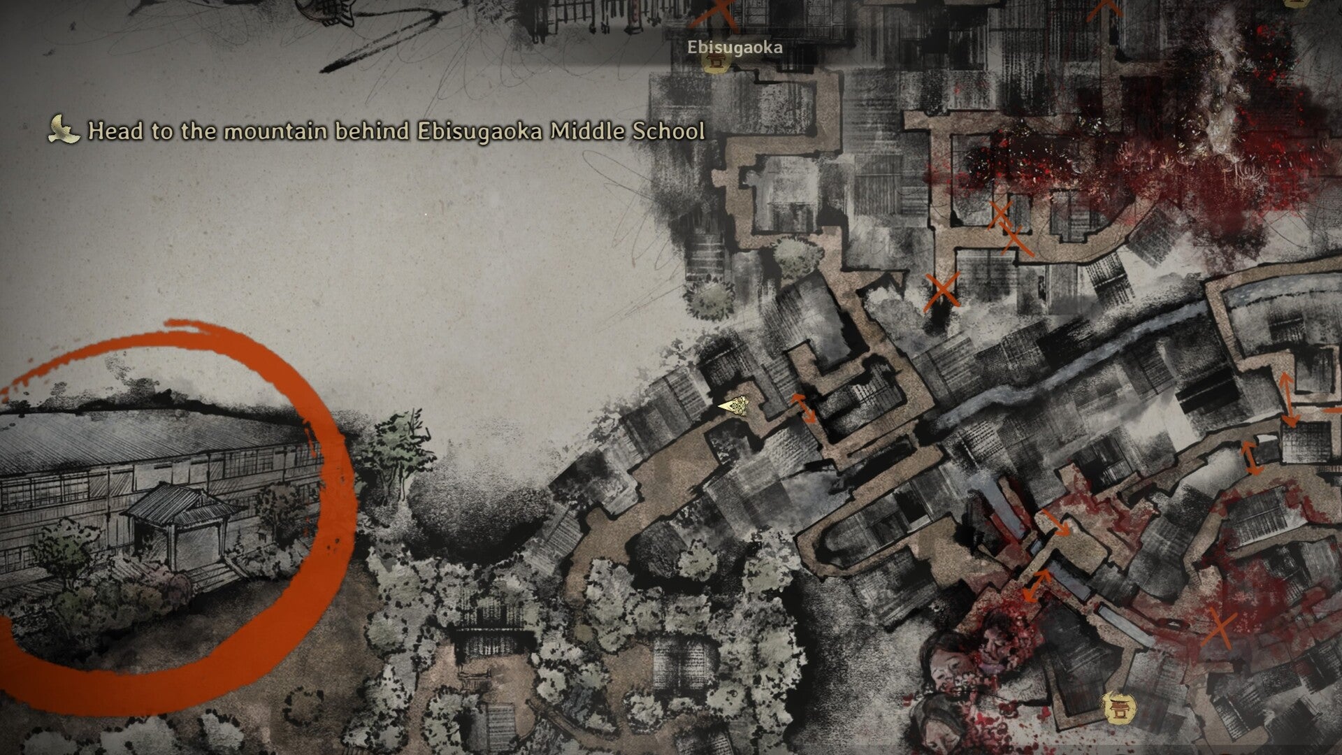 The location of Research Journal Photo 3 is marked on the map of Ebisugaoka in Silent Hill f