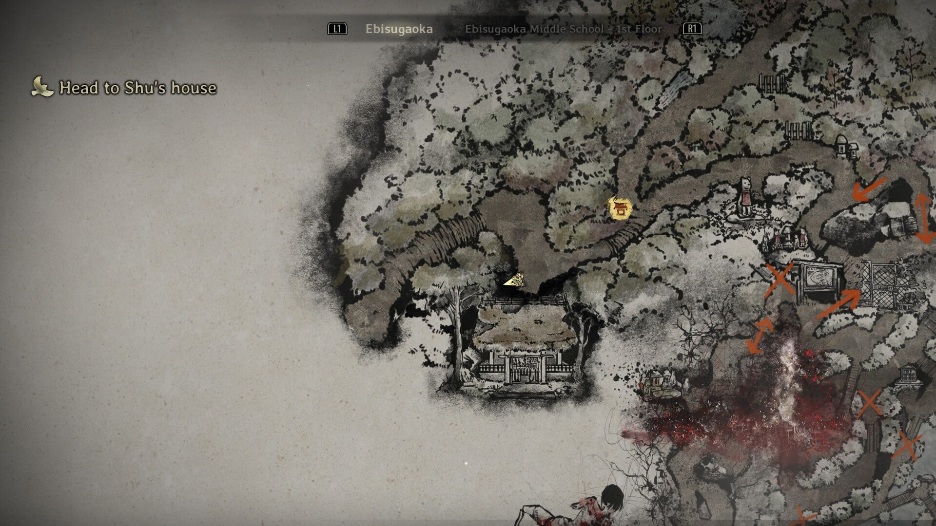 The location of Research Journal Photo 4 is marked on the map of Ebisugaoka in Silent Hill f