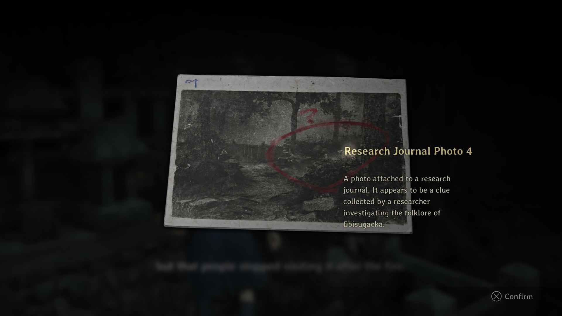 Research Journal Photo 4 is shown in Silent Hill f