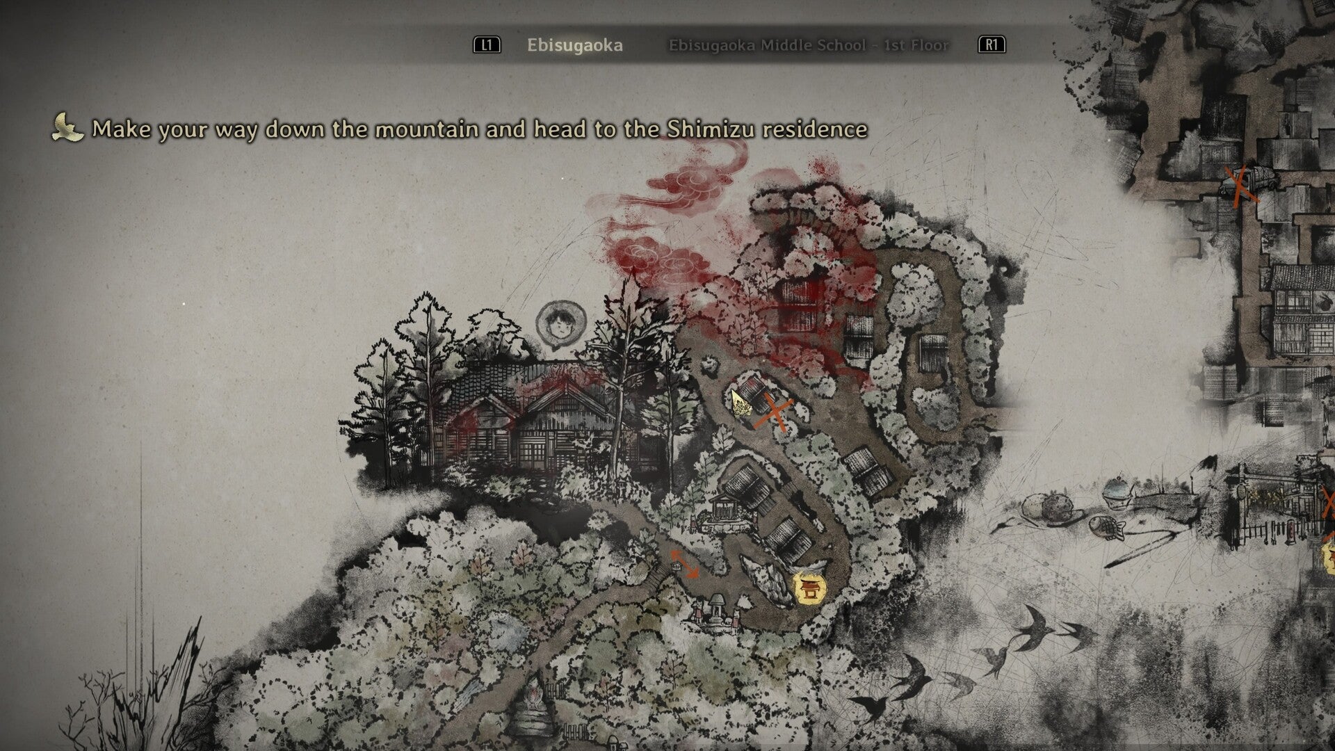 The location of Research Journal Photo 5 is marked on the map of Ebisugaoka in Silent Hill f