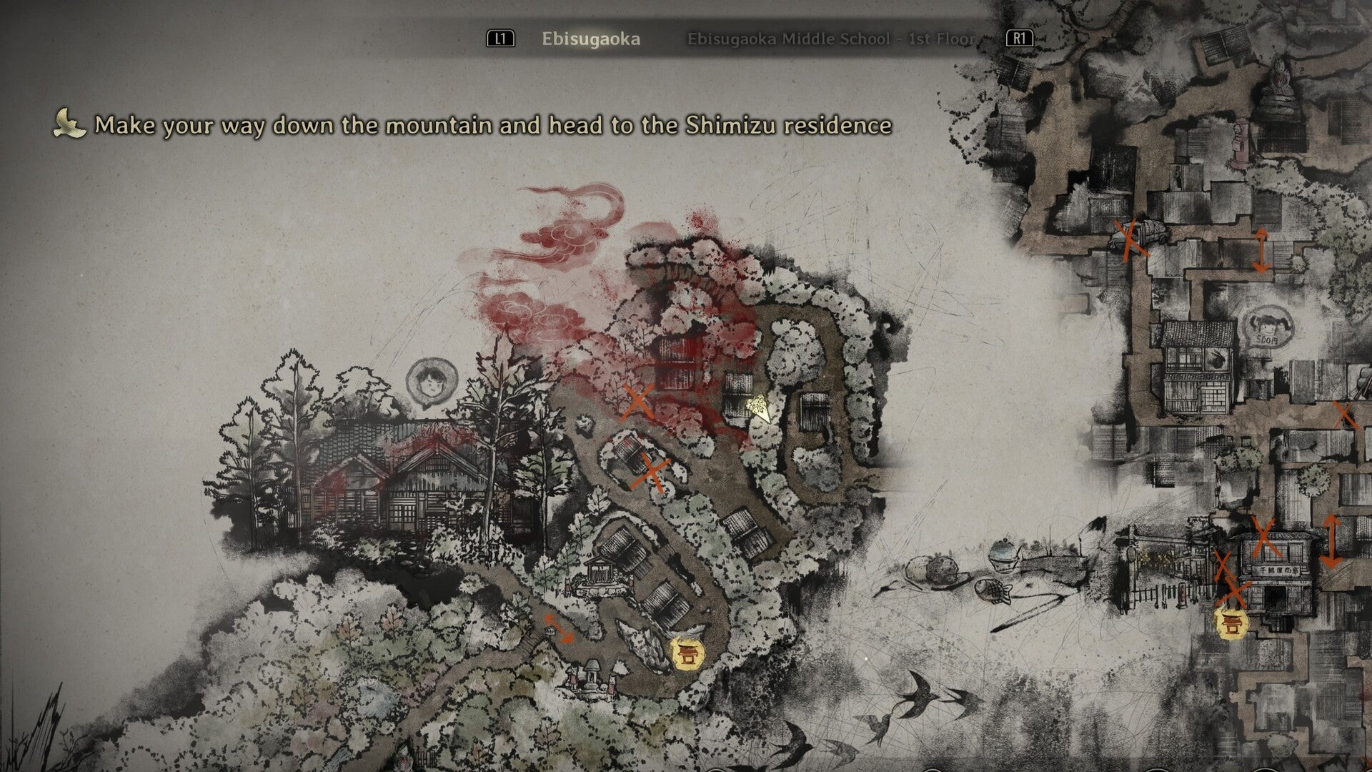 The location of Dad's Kitchen Knife is marked on the map of Ebisugaoka in Silent Hill f