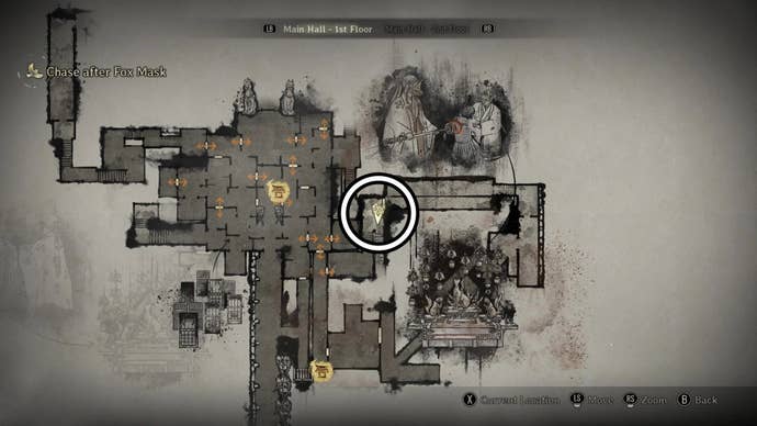 A map of the main hall in Silent Hill f.