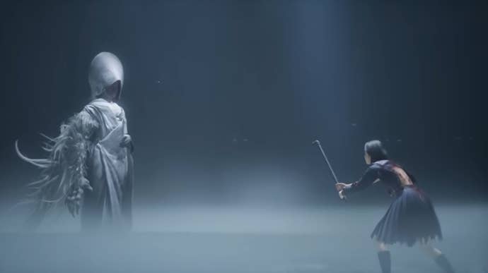 Hinako confronts the ghostly bride in Silent Hill f.