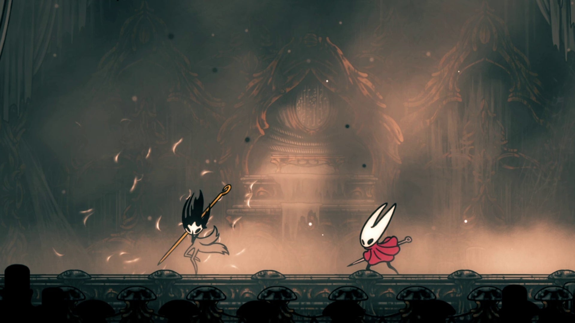 Hornet fights Phantom in Hollow Knight: Silksong