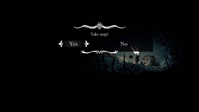 Hornet takes The Slab Map in Hollow Knight: Silksong