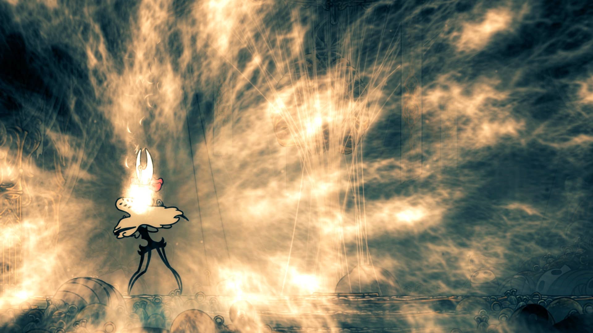 Hornet se liga à viúva no final de sua luta contra chefes em Hollow Knight: Silksong