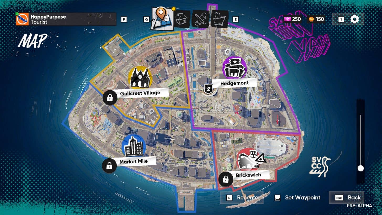 Skate's map showing the four neighbourhoods