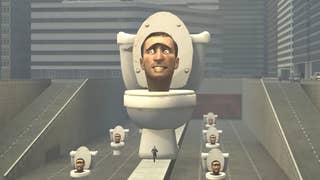 Skibidi Toilet season one screenshot showing a Skibidi Toilet.