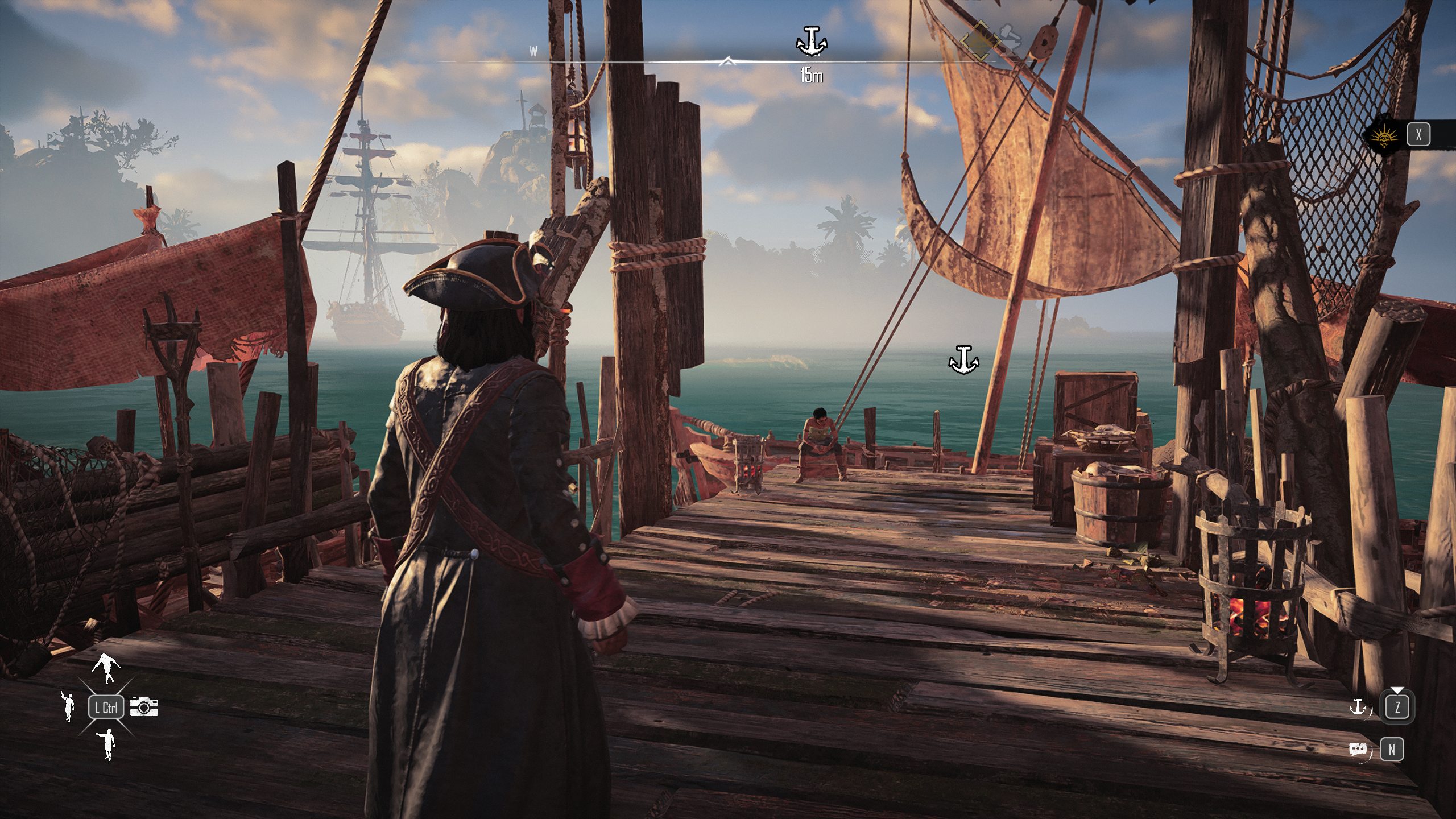 Skull and Bones running on its Low quality preset.