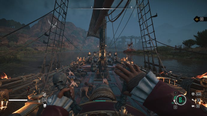 First-person piratical sailing in Skull and Bones.