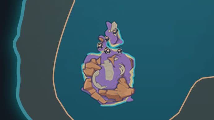 Map view of Skysplit Gembloom locations in Genshin Impact.