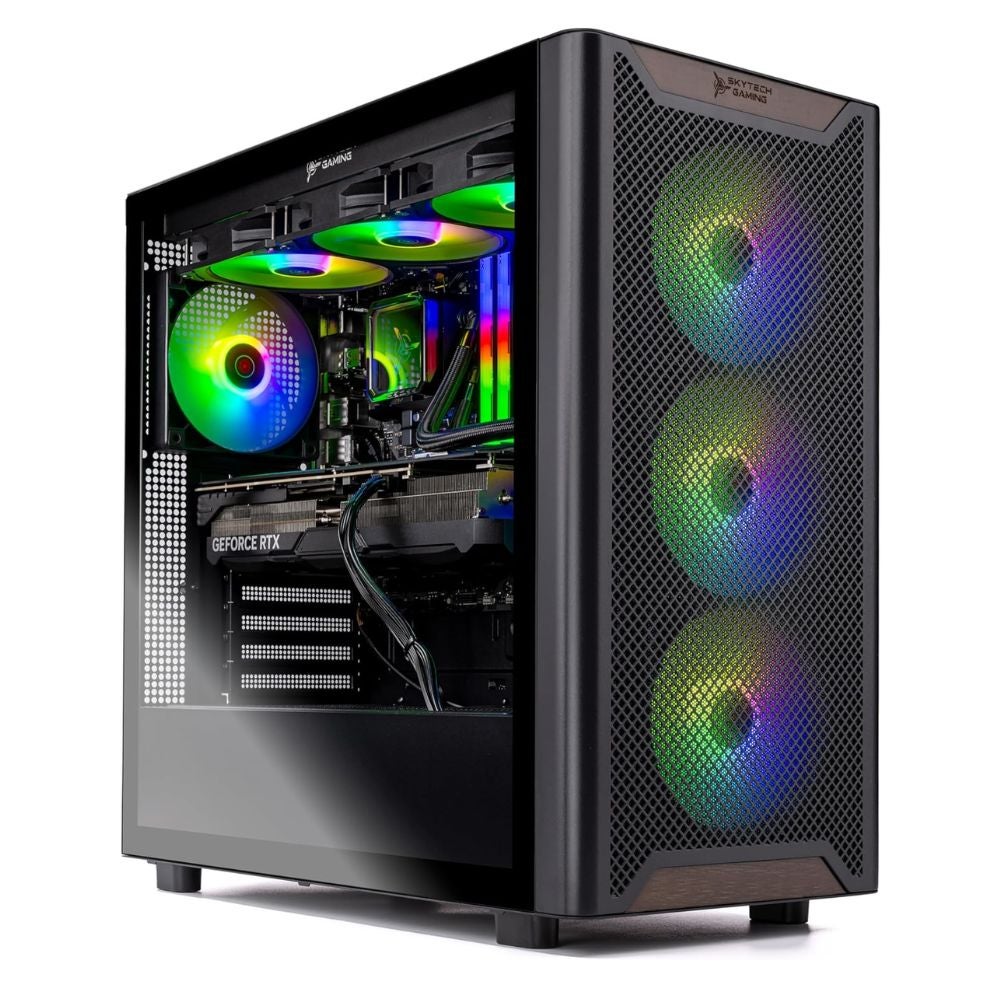 Skytech Chronos Gaming PC Desktop, Ryzen 7 7700 3.8 GHz (5.3GHz Turbo Boost), AMD RX 9070 XT 16GB GDDR6, 2TB Gen4 NVMe SSD, 32GB DDR5 RAM 6000 RGB, 850W Gold ATX 3.0 PSU