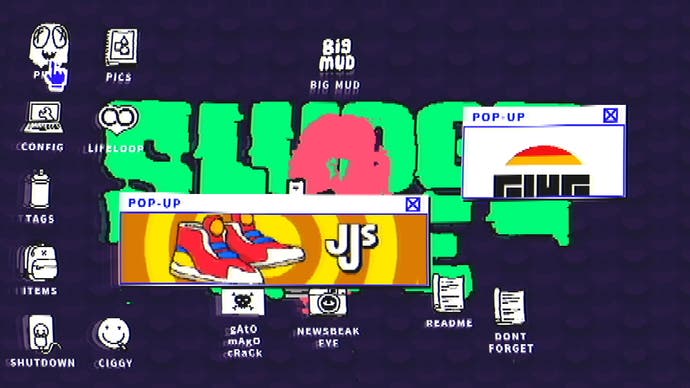Sludge Life 2 - the game's OS with pop-up ads