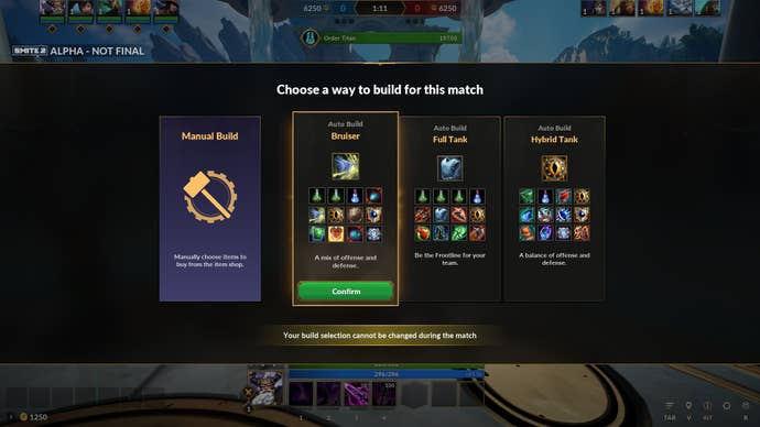 Browsing item builds in Smite 2.