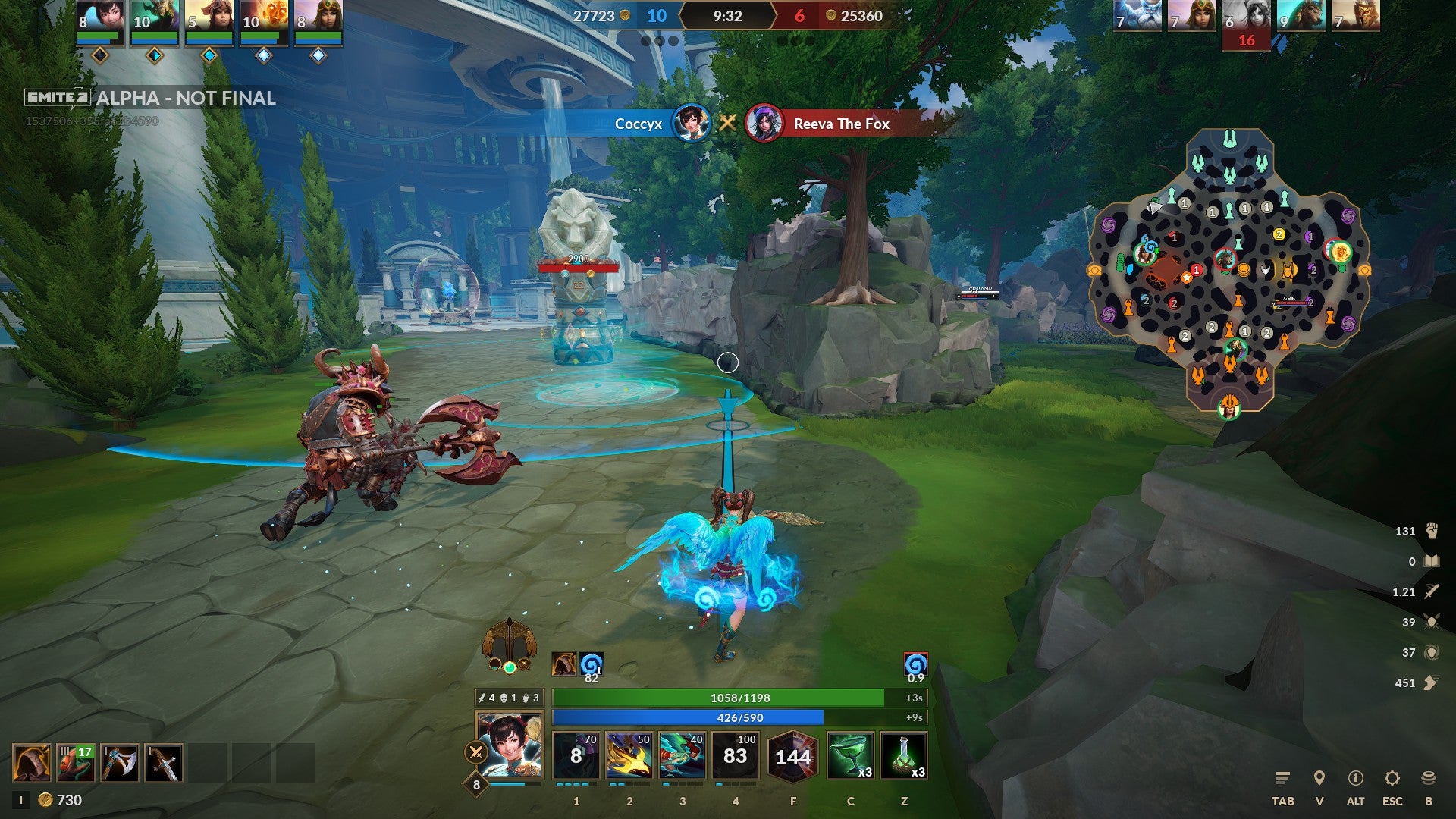 Fighting in lane as a cutesy blue wizard in Smite 2. - 6