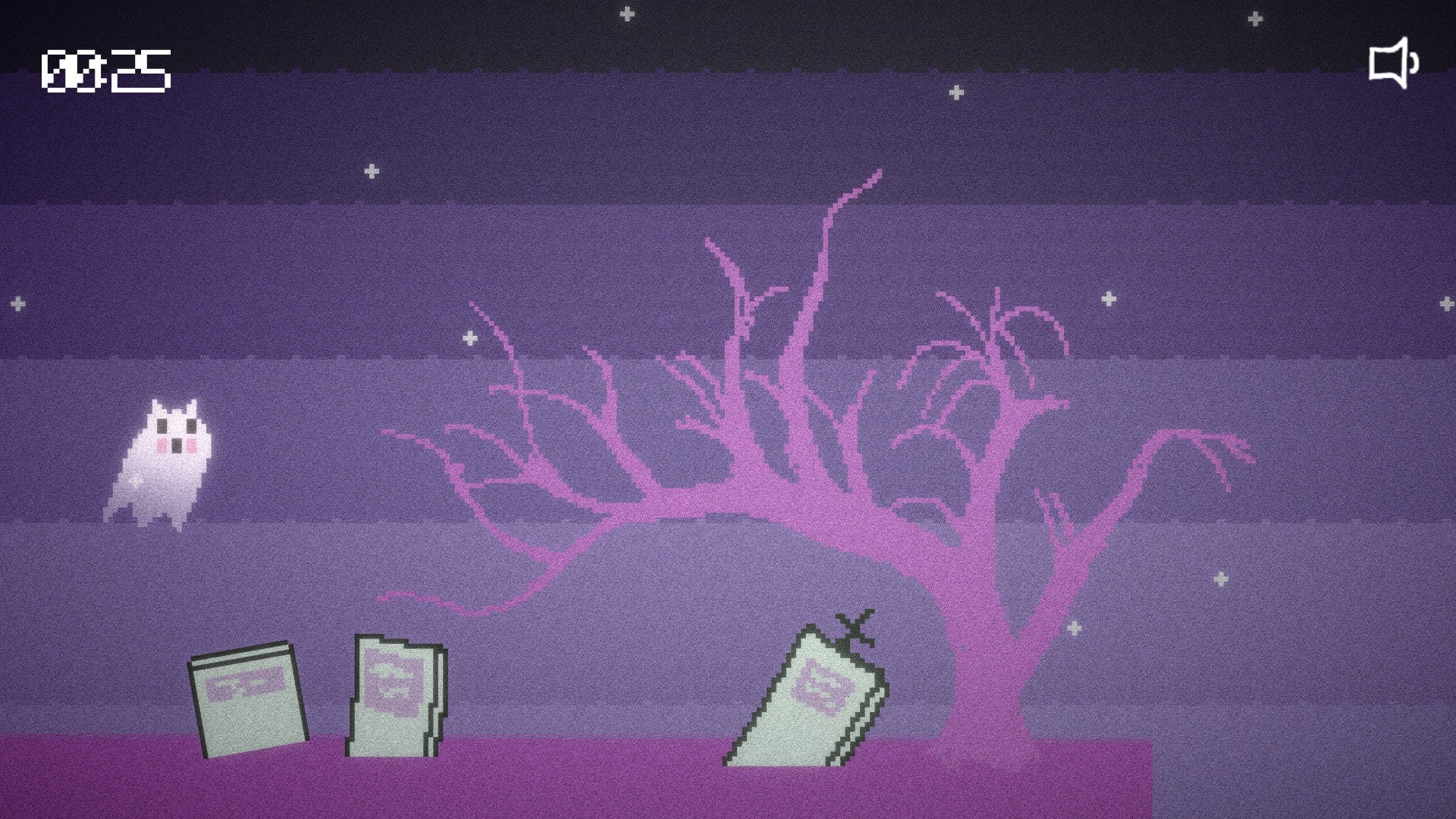 A So May It Be screenshot of a cat ghost platforming mini-games