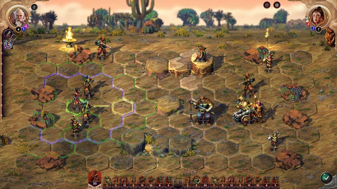 A desert battle scene in Songs of Conquest.