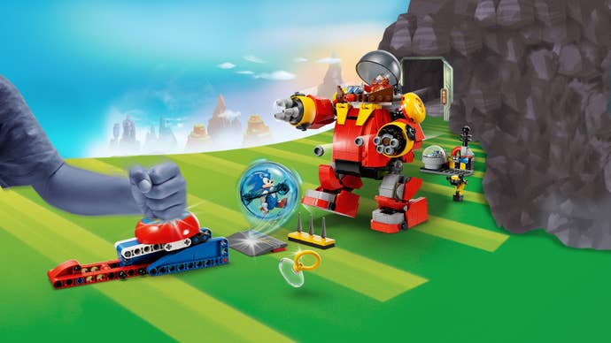 A Lego set of Sonic and Eggman's Death Egg.
