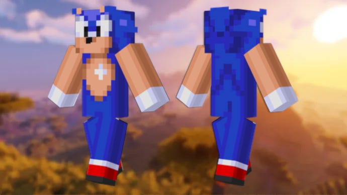 A Sonic skin for Minecraft.
