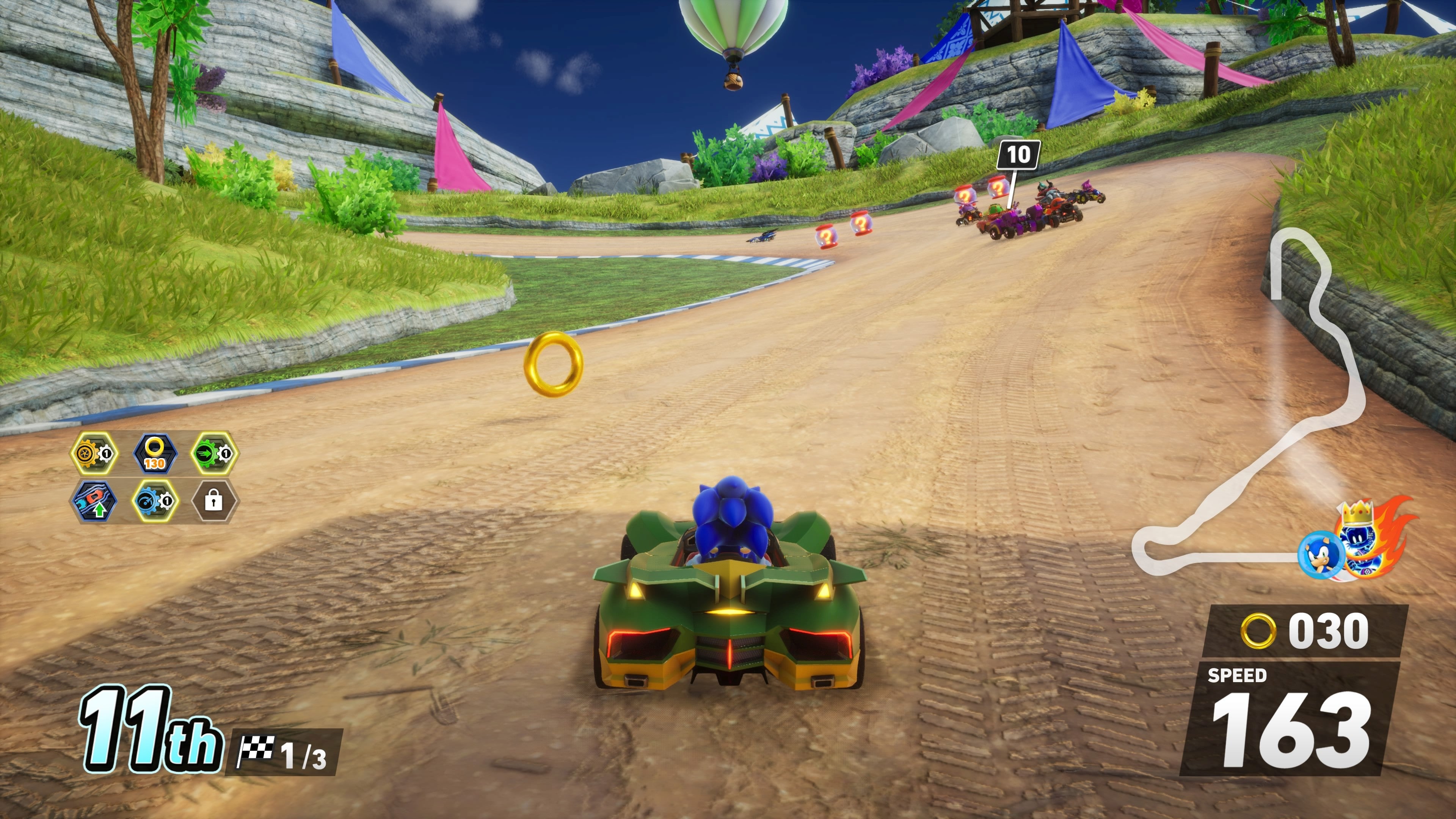 Sonic Racing: CrossWorlds showing characters from the Sonic series racing