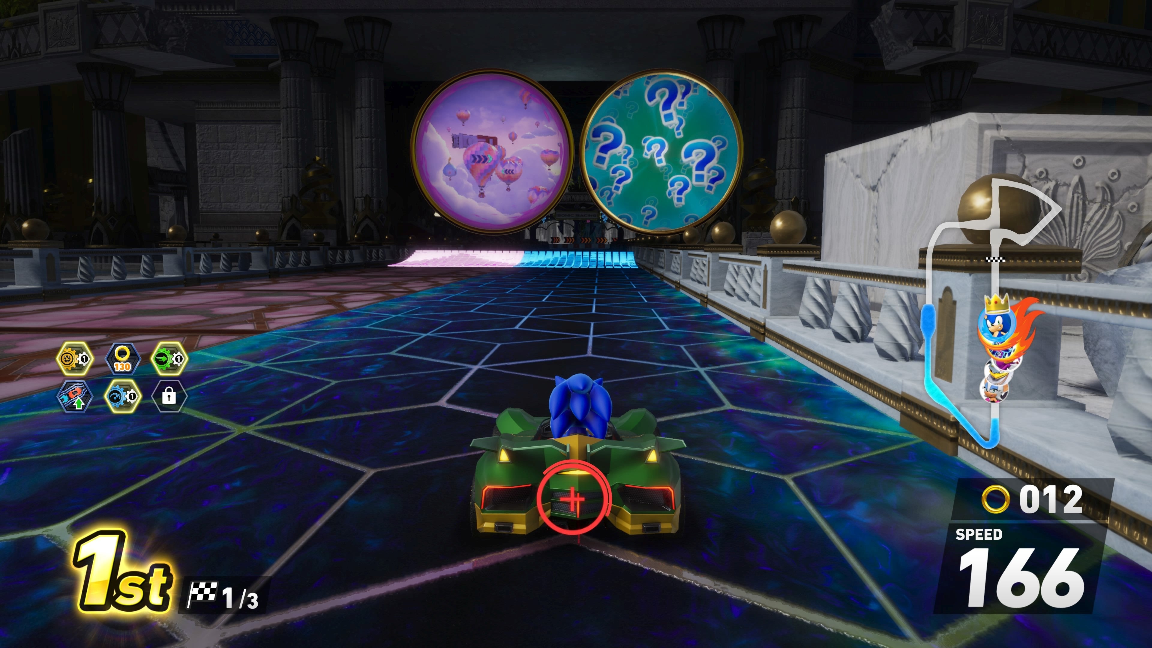 Sonic Racing: CrossWorlds showing characters from the Sonic series racing