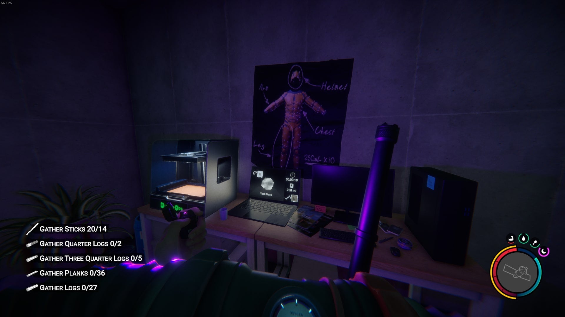 The player looks at a 3D Printer in Sons of the Forest