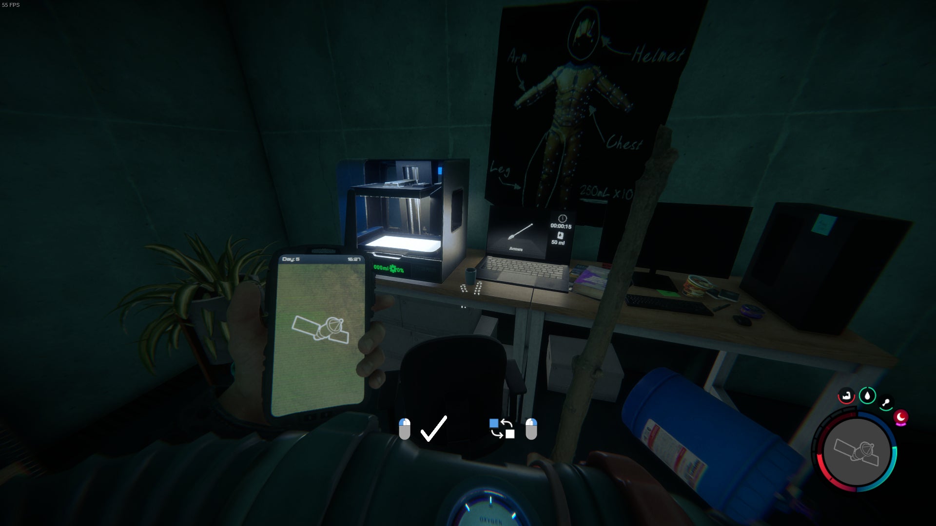 The player looks at a 3D Printer in Sons of the Forest